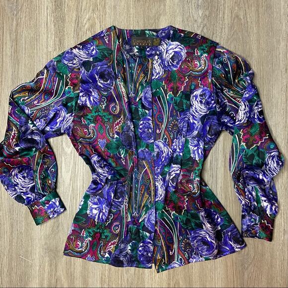 Vintage Classiques Floral Silk Blouse (S) - Picture 1 of 5
